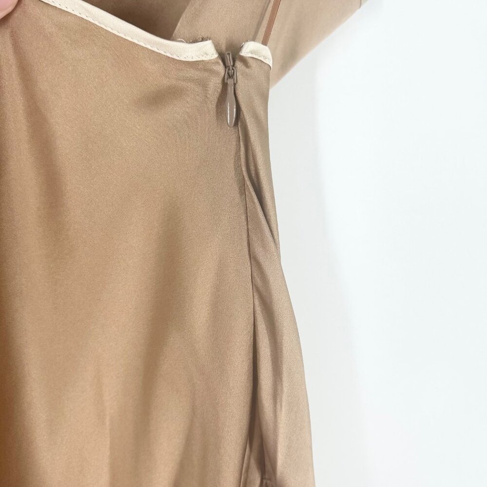 NWOT Reformation Poppies 100% Silk Cutout Maxi Dress in Croissant - Picture 7 of 9